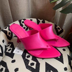 ZARA Satin Effect High Heel Sandal Pink - REF 3314/010 Size 7 NWT